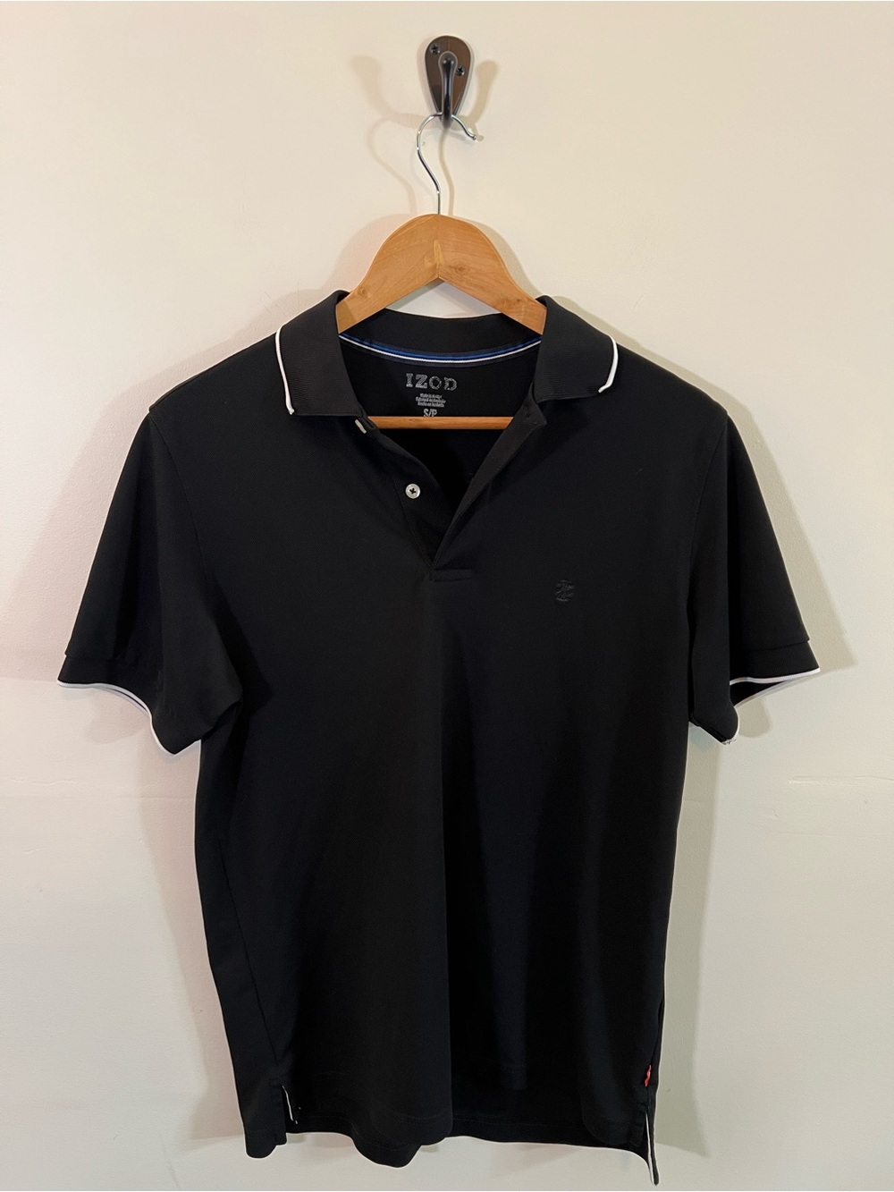 IZOD Men’s Black Polo Shirt Small Short Sleeve Golf Casual Stretch Classic